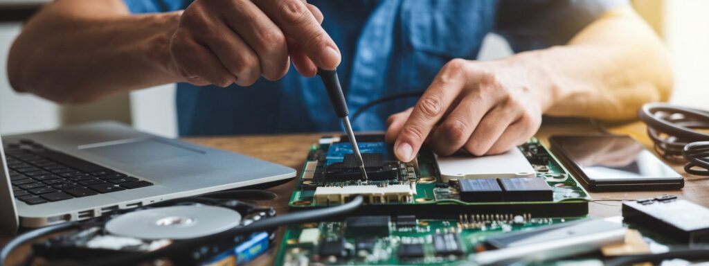 Servicetekniker från teknikfix som reparerar laptop i stockholm